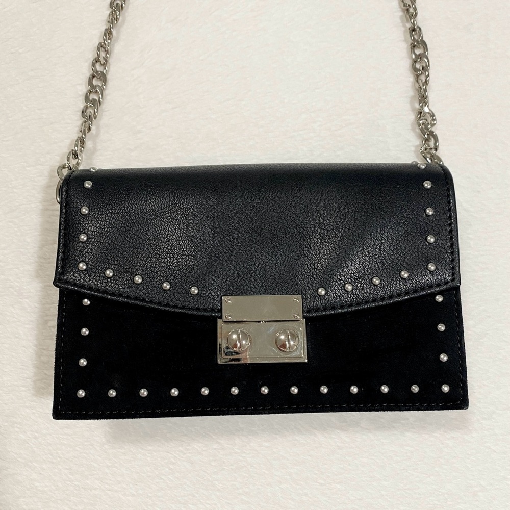Express Small Black Studded Crossbody Clutch Purse Bag